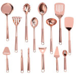 14 Pieces Rose Gold Utensil Set
