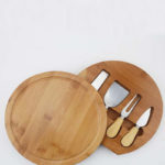 Round Board & Knife Set Platter with Slide-Out Drawer